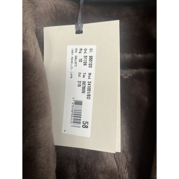 $2495 Gallotti Mens Brown Leather Shearling Fur-Lined Jacket Coat-Eu 54 US 44 - Picture 10 of 10